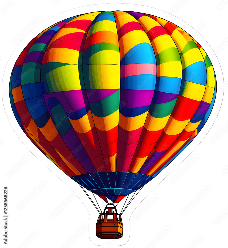 Fototapeta premium 무지개색깔의 열기구 (a rainbow colored hot air balloon)