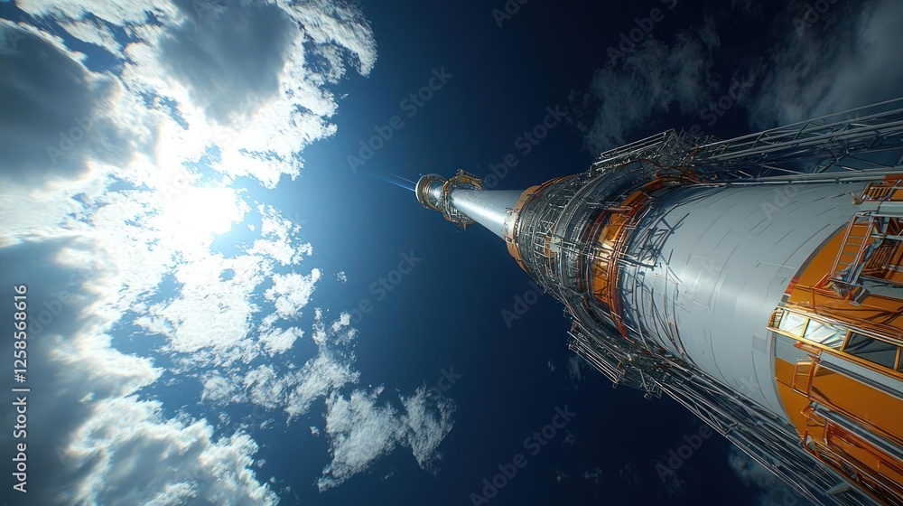 Fototapeta premium Futuristic Space Rocket Launch