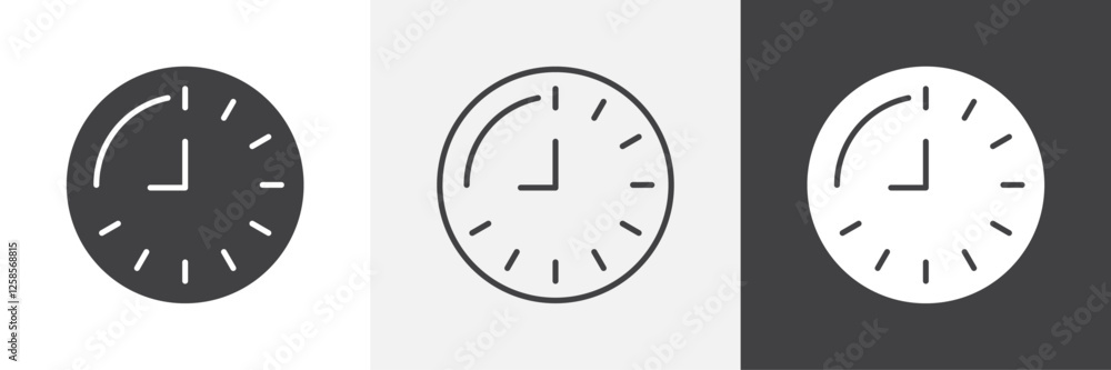 Time quarter past icons graphics pack vectors. Time quarter past icons graphics pack vectors.