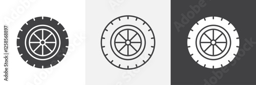 Tire icons graphics pack vectors. photo