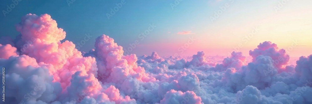 Fototapeta premium Whimsical Clouds Gradient , yellow, pink