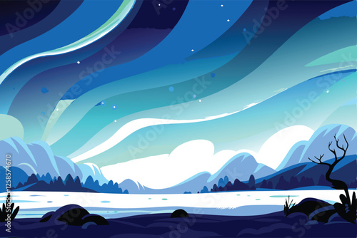 Eerie alien tundra landscape; vast icy plains, strange crystalline formations under a purple sky.  Render in high detail.