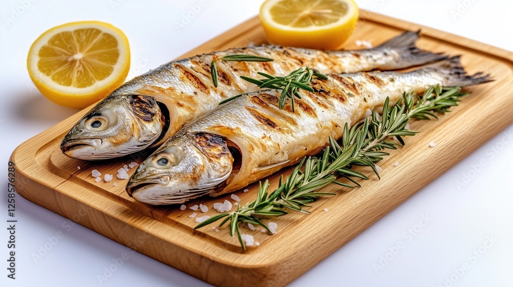 Grilled Fish with Lemon and Herbs Presentation