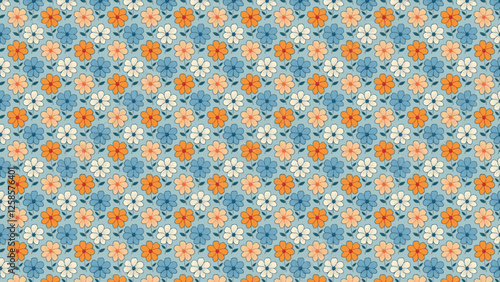 美しい花柄のイラスト背景、パターン