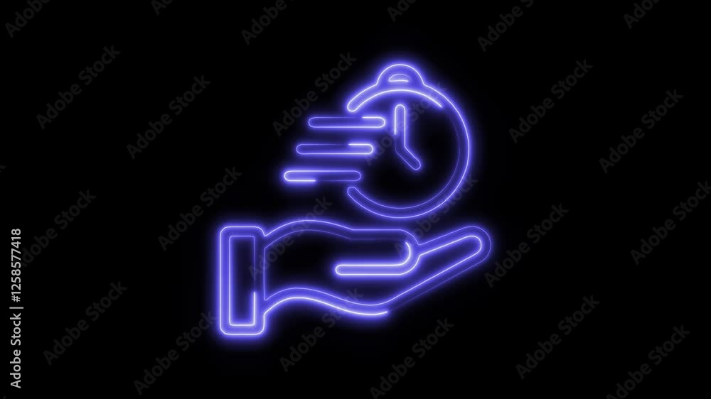 Glowing neon speedy icon isolated on black background. HD Video motion graphic animation Glowing neon speedy icon isolated on black background. HD Video motion graphic animation