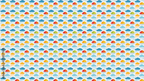 雨の模様、美しいイラストのパターン
