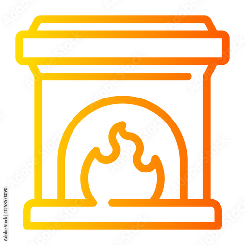 fireplace gradient icon