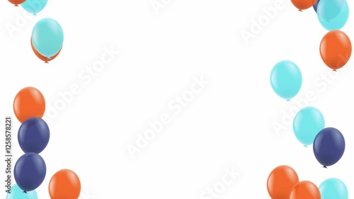 Animation of flying balloons on a transparent background. Transparent background with alpha channel
