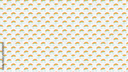 雨の模様、美しいイラストのパターン
