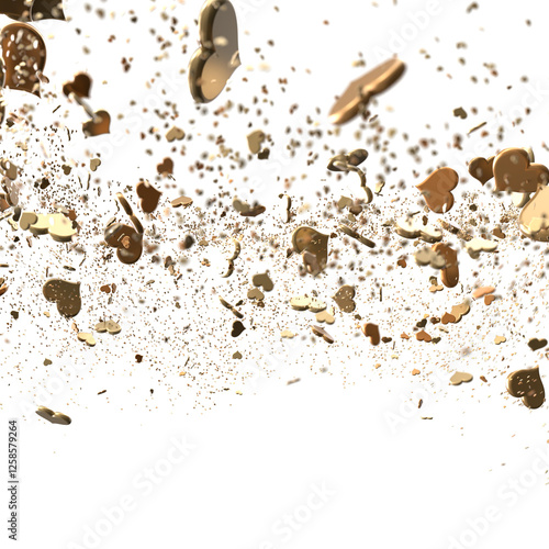 colorful flying hearts on a...