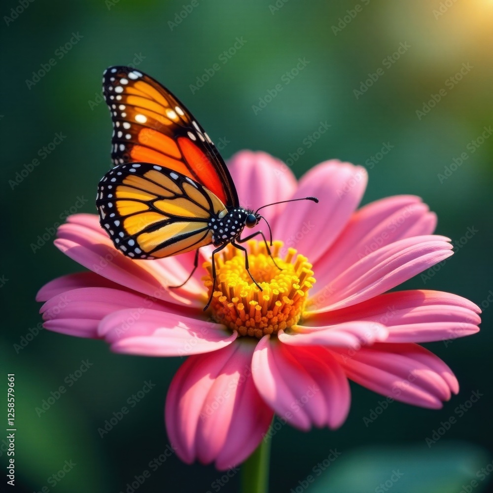 Wings resting on a flower petal, nature, gentle, peaceful Wings resting on a flower petal, nature, gentle, peaceful