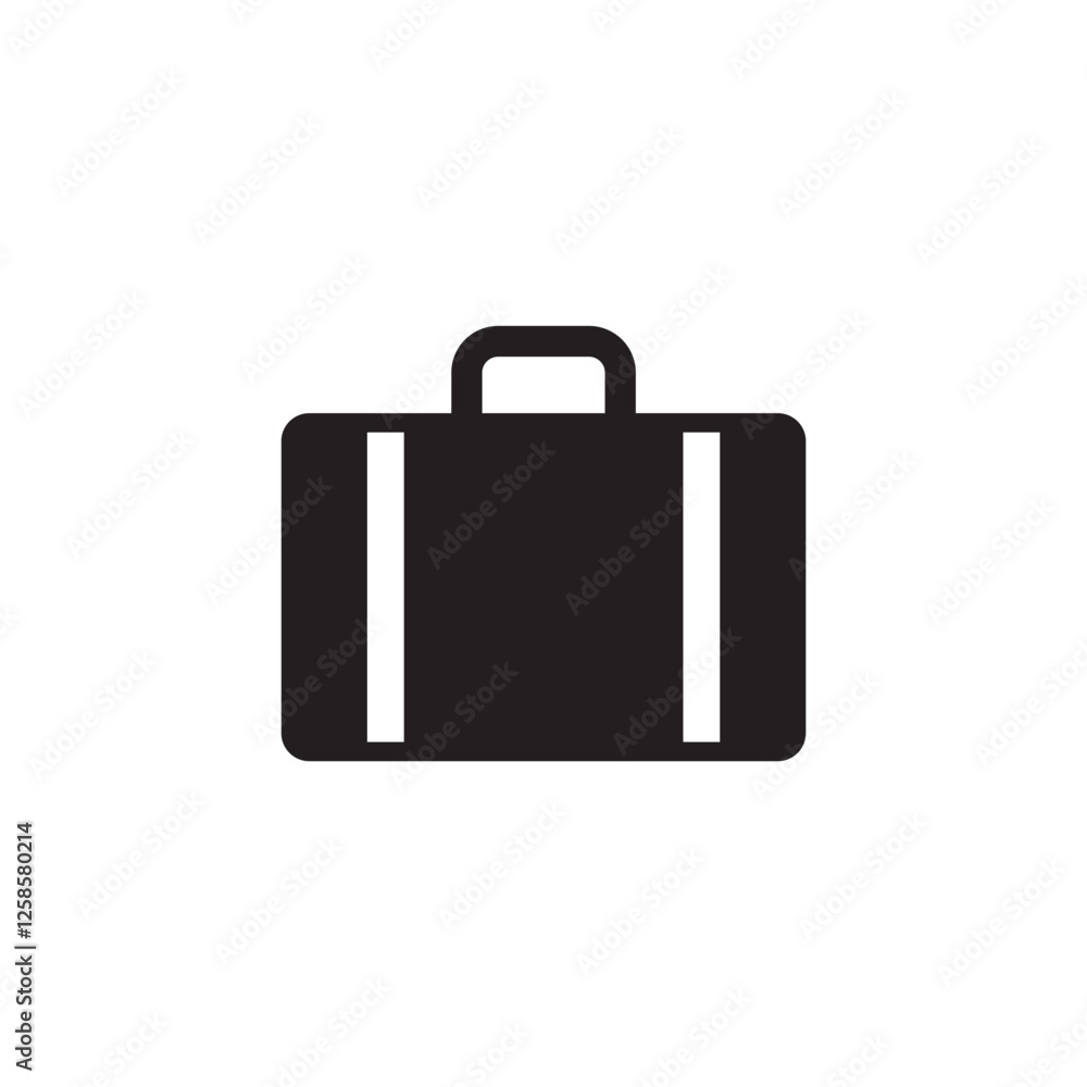 Suitcase Icon. Luggage Bag Icon. Travel Trip Flight Trolley Sign.