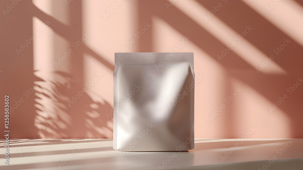 A minimalistic blank stand-up pouch bag mockup and a clean product template for design are needed. A minimalistic blank stand-up pouch bag mockup and a clean product template for design are needed.