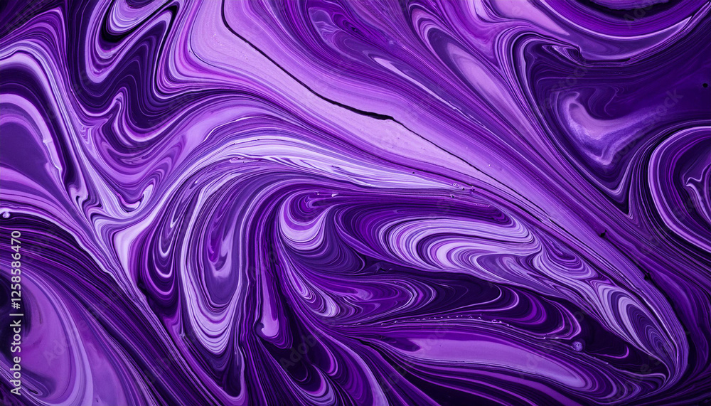 Fototapeta premium swirls of colourful paint liquid blending background texture in purple