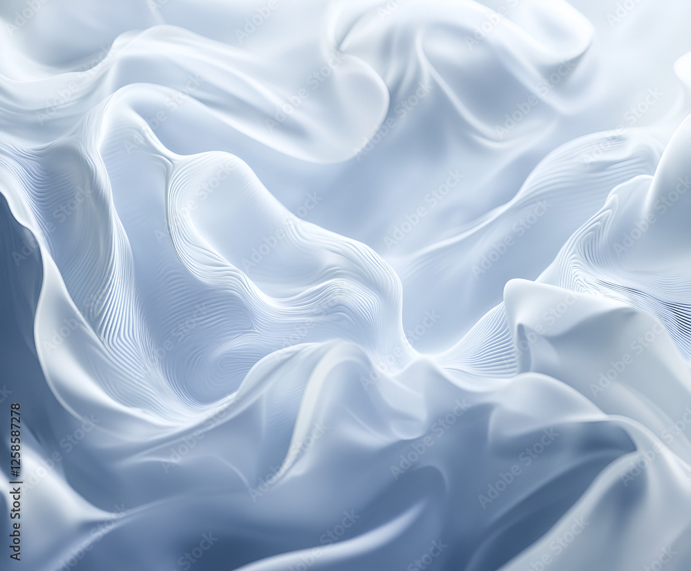 Abstract Fabric Texture: A close-up, abstract, and artistic image of delicate, flowing fabric in soft, cool tones. The fabric's gentle curves and delicate folds create a mesmerizing, ethereal. Abstract Fabric Texture: A close-up, abstract, and artistic image of delicate, flowing fabric in soft, cool tones. The fabric's gentle curves and delicate folds create a mesmerizing, ethereal.