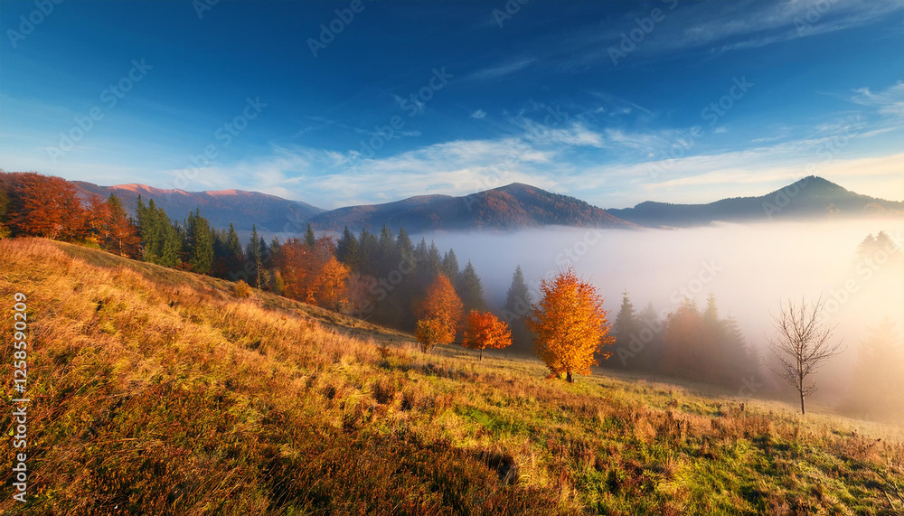 Fototapeta premium misty autumn transcarpathia
