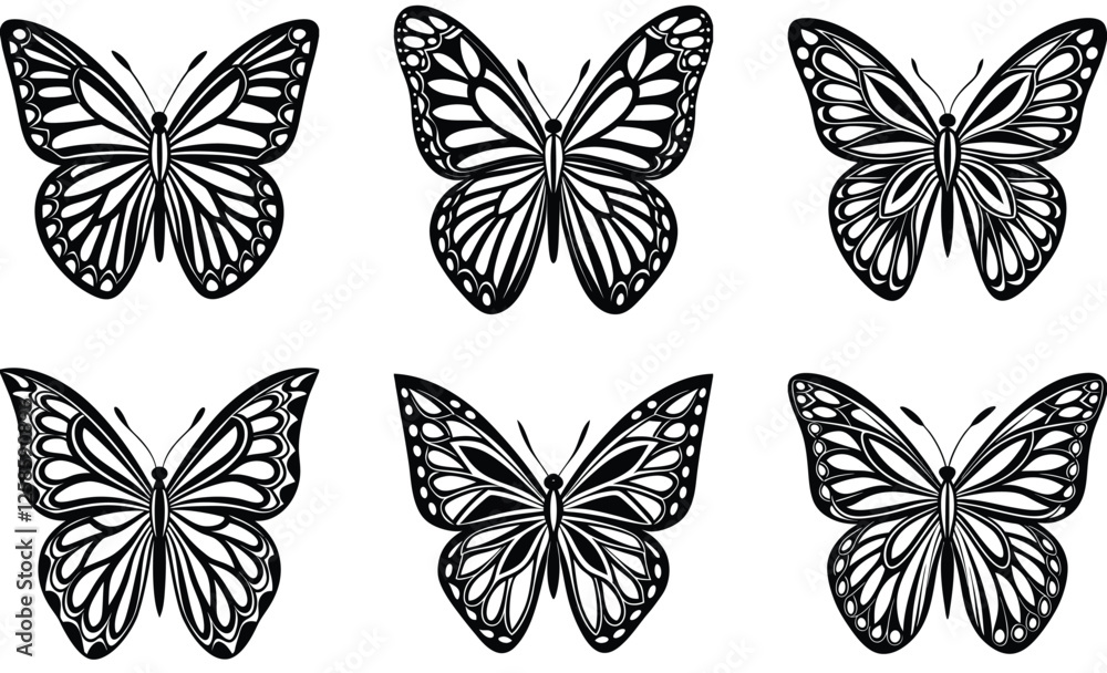 Fototapeta premium set of vector butterflies