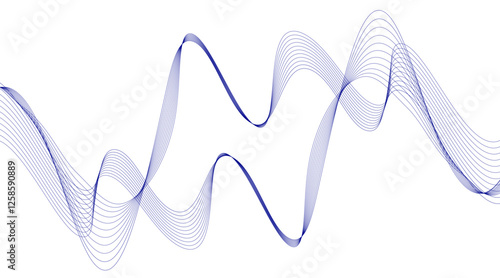 Abstract black lines wave curve motion on white, Curve wave seamless pattern. Thin wavy line abstract background. 