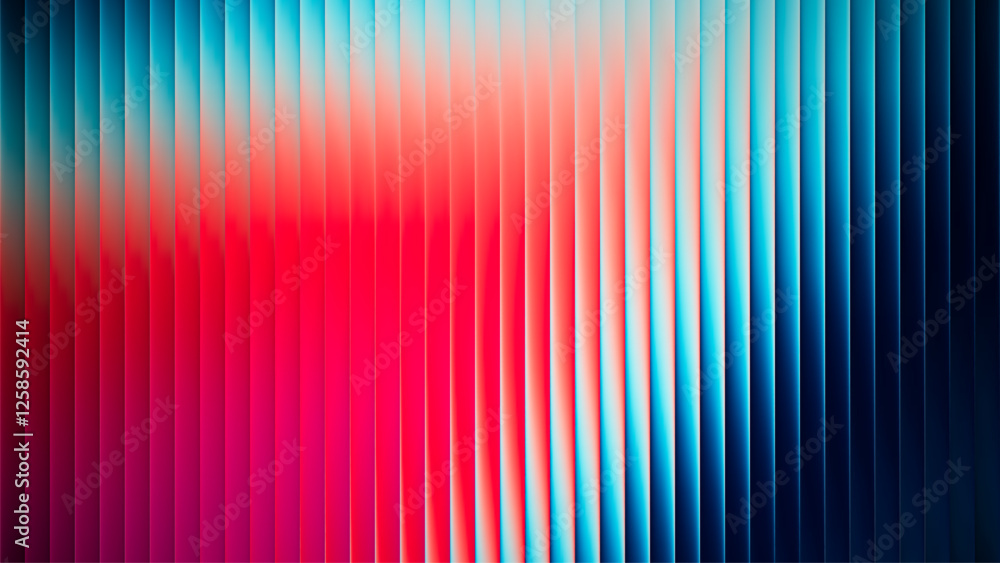 Futuristic neon gradient pattern with vertical glowing lines blending smooth and radiant colors. Minimalistic abstract dark background perfect for creative digital tech designs. Vector illustration