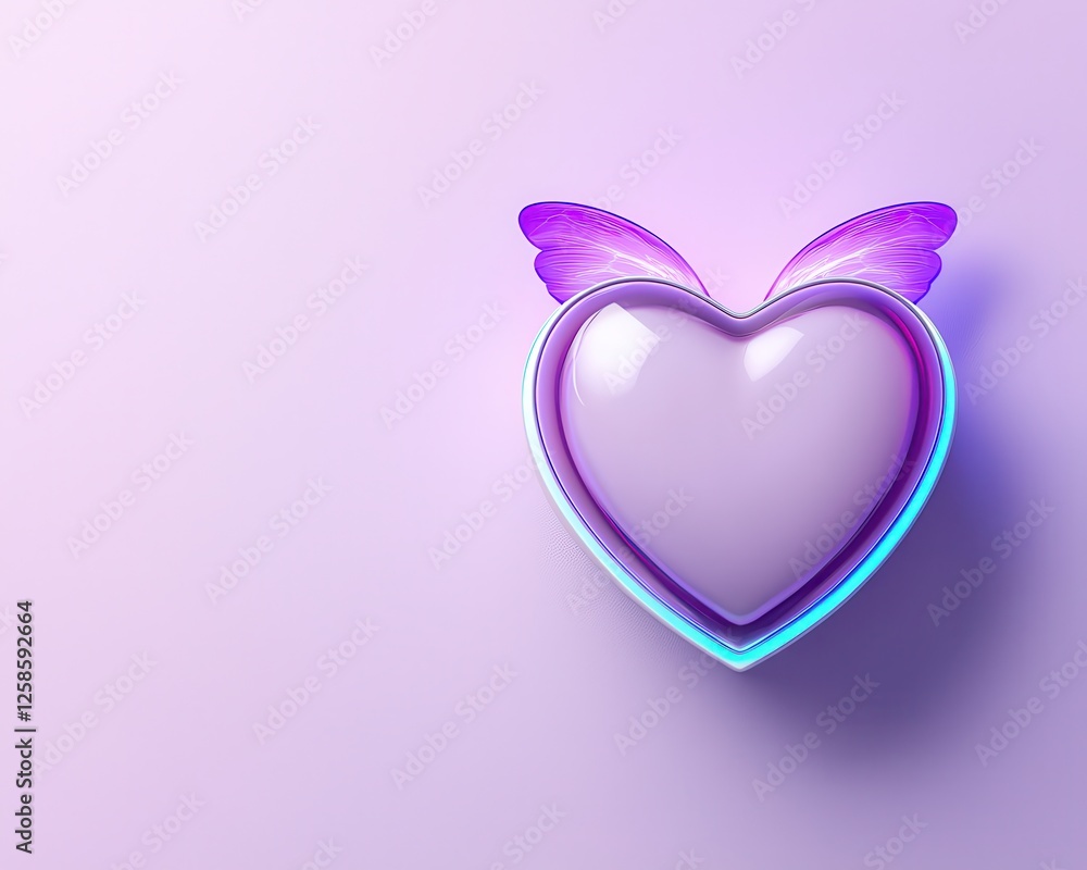 Stylized heart with wings in a soft, pastel background, symbolizing love and freedom. Stylized heart with wings in a soft, pastel background, symbolizing love and freedom.