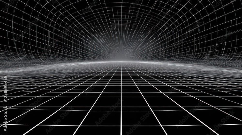 Naklejka premium Abstract 3D wireframe grid landscape.