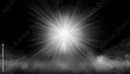 god rays on a black background easy overlay graphic light burst on smoke environment