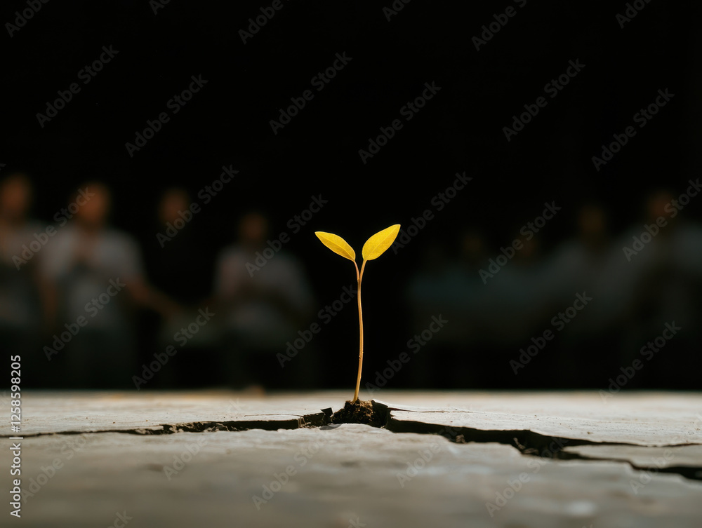 lone seedling sprouting from cracked concrete floor symbolizes resilience and hope lone seedling sprouting from cracked concrete floor symbolizes resilience and hope