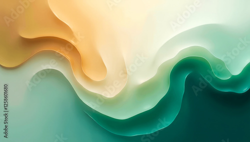 green yellow abstract wave gradient background