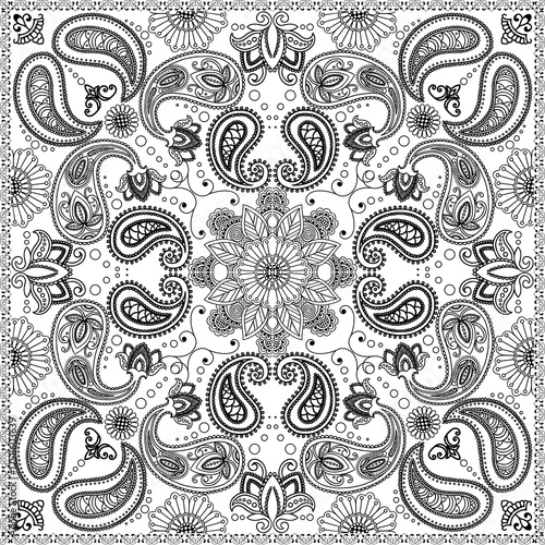 Tableau sur toile Paisley ornament, pater, bandana, paisley, png, transparent,  textile, wallpaper