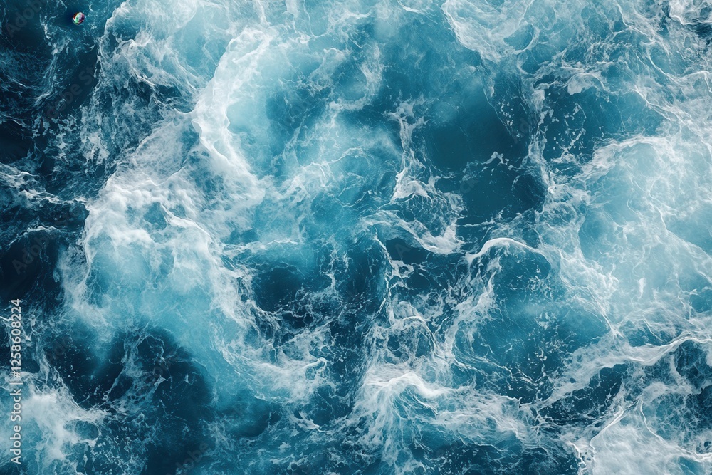 Blue ocean waves with foamy water textures. Blue ocean waves with foamy water textures.