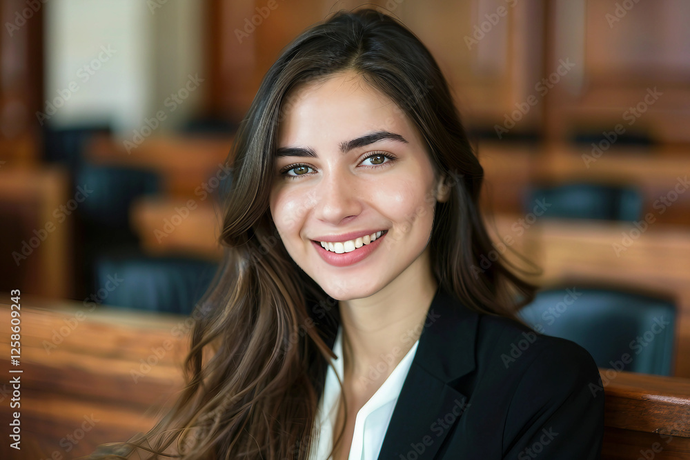 Generative AI representation of a judge presiding in a courtroom during a legal trial Generative AI representation of a judge presiding in a courtroom during a legal trial