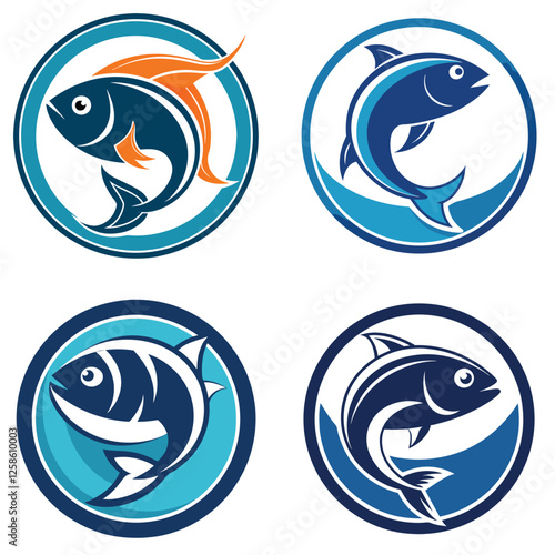 cute sea fish set, freshwater aquarium cartoon fish for print, children development, Varieties of decorative colored fish