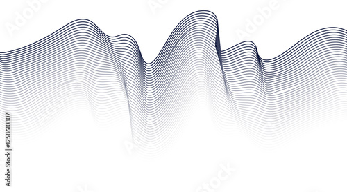 Thin wavy line abstract background. Abstract black lines wave curve motion on white, Curve wave seamless pattern.
