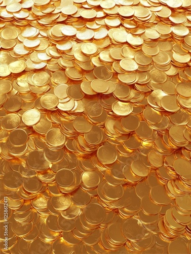 Wallpaper Mural Shimmering Surface of Stacked Gold Coins Treasury Abundance Wealth Investment Financial Glittering Currency Torontodigital.ca
