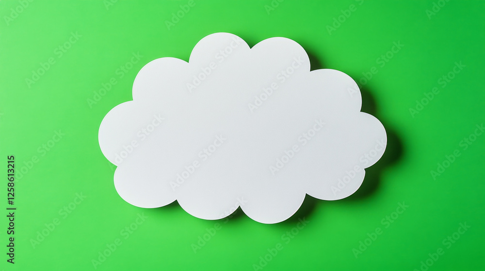 Stylized thought bubble design with layered effect on vivid green background Stylized thought bubble design with layered effect on vivid green background