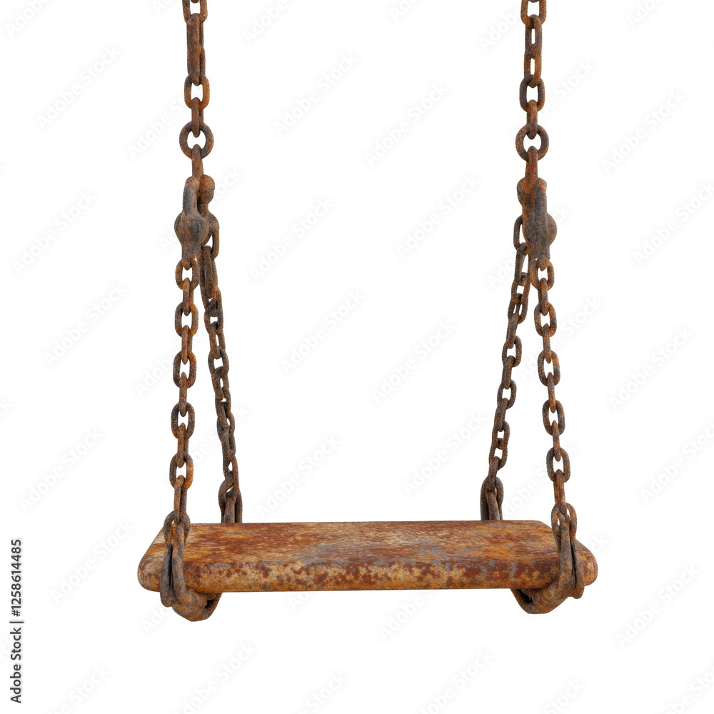 Rusty Swing Isolated on Transparent Background, Rusty Swing Isolated on Transparent Background,