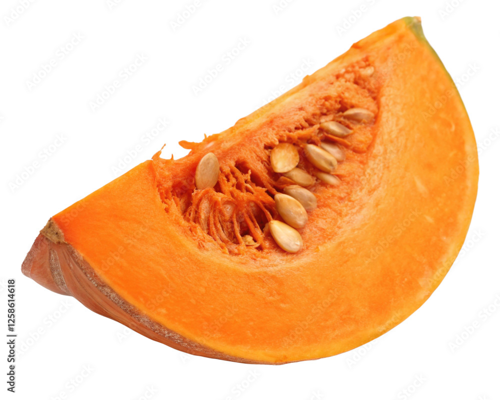 Slice of pumpkin isolated on white background png Slice of pumpkin isolated on white background png