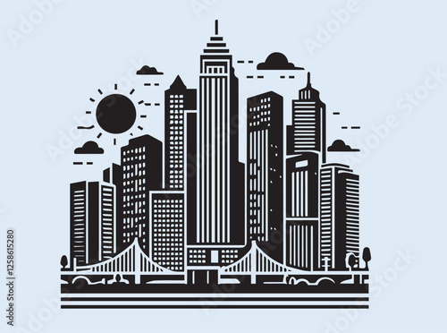 Silhouette of Metropolitan Skyscrapers
