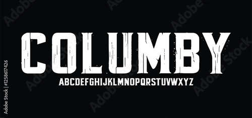 Grunge brush font alphabet paint black texture. Typography distress grunge brush paint vector vintage ink font
