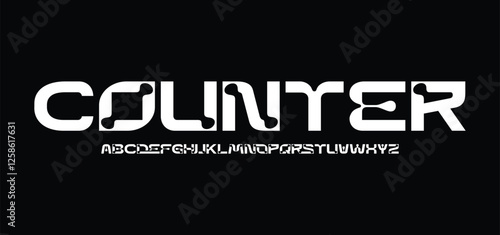 Abstract digital modern alphabet fonts. Typography technology electronic dance music future creative font.
