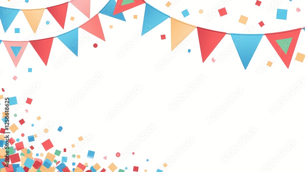 Obraz premium Colorful Confetti Rain Celebration Moment