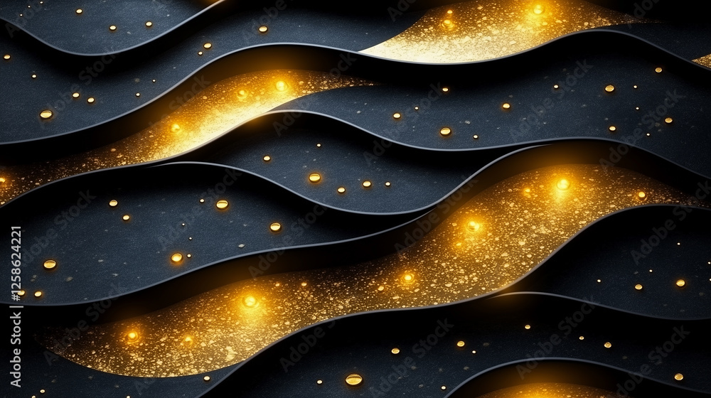 Luxury black and gold abstract waves, ideal for backgrounds, branding, and elegant design projects. Shiny, sophisticated, and modern artistic style. Luxury black and gold abstract waves, ideal for backgrounds, branding, and elegant design projects. Shiny, sophisticated, and modern artistic style.