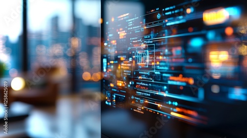 Wallpaper Mural Futuristic smart plug displaying voice control features in a modern setting Torontodigital.ca