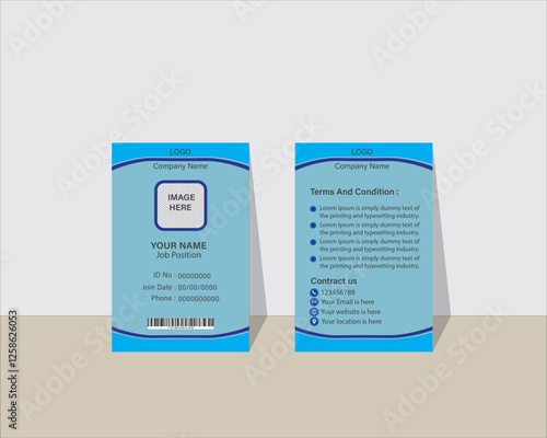 Print, ID card, Vector template for Print, Professional ID card, Identity Card, Creative Design, Customizable design for Print or digital use, Adobe Illustrator Vector file high-quality for Branding