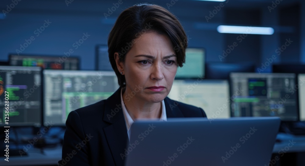 Focused professional analyzing data in a tech-driven environment Focused professional analyzing data in a tech-driven environment