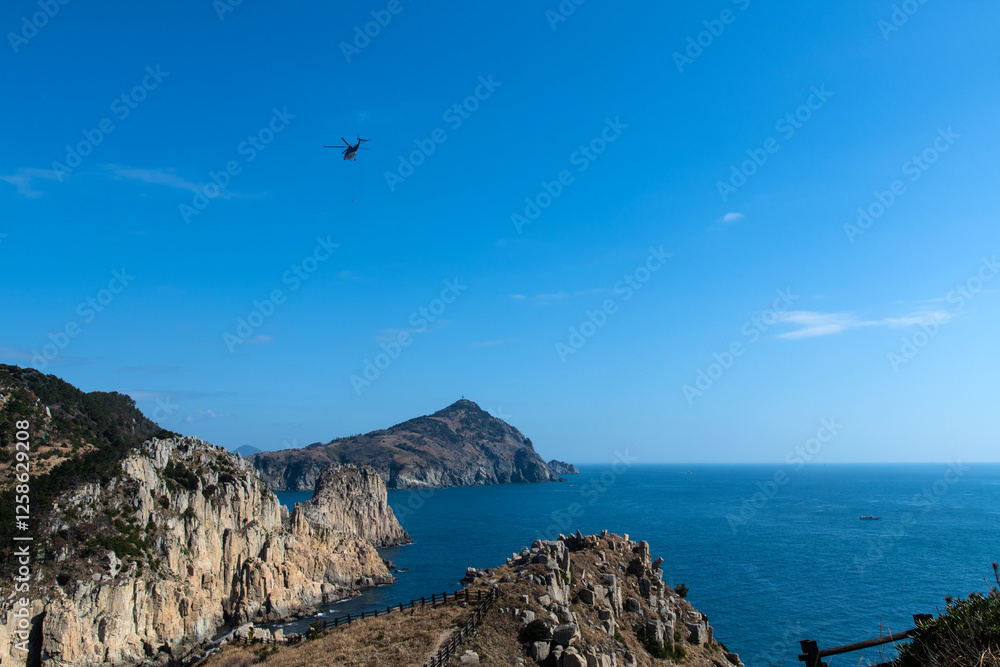 flying helicopter on the island flying helicopter on the island