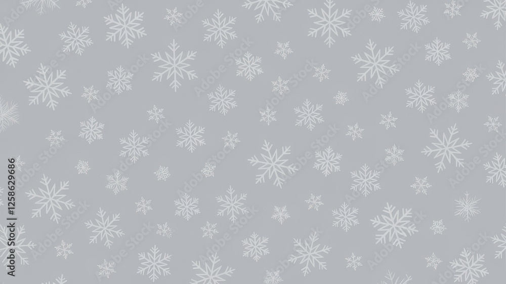 A serene winter background featuring delicate, intricate snowflakes scattered across a soft grey backdrop, creating a peaceful and festive atmosphere. A serene winter background featuring delicate, intricate snowflakes scattered across a soft grey backdrop, creating a peaceful and festive atmosphere.