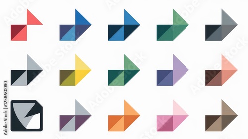 Free Download A vibrant collection of geometric arrow icons in various colors and designs, showcasing creativity and modern graphic styles. - GFXLoad