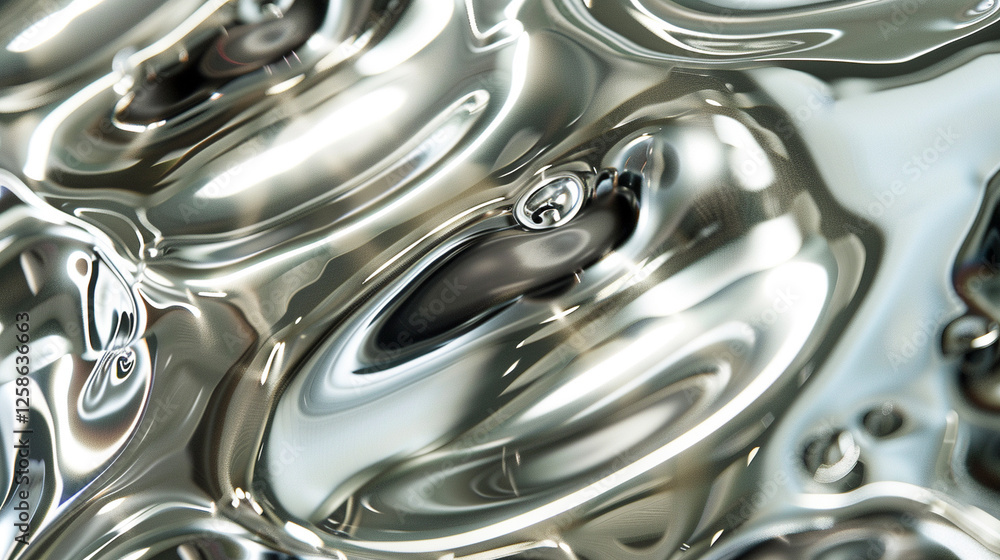 Ultra-futuristic plasma-treated metal surface with organic-looking fluid reflections Ultra-futuristic plasma-treated metal surface with organic-looking fluid reflections