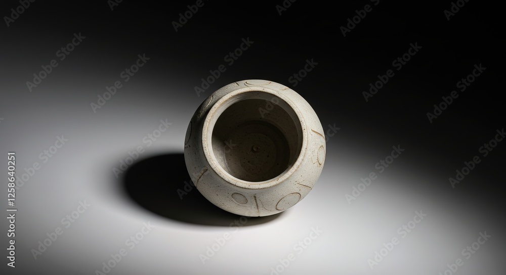 A meticulously crafted, light gray ceramic bowl, showcasing a unique and intricate design A meticulously crafted, light gray ceramic bowl, showcasing a unique and intricate design